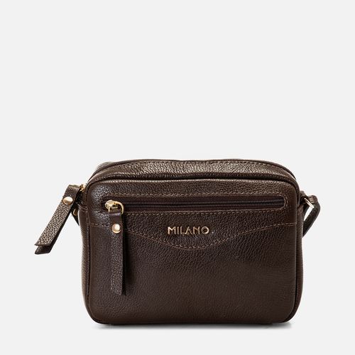 Bolsa Tiracolo ou Transversal Pequena Couro Milano Moka 13602