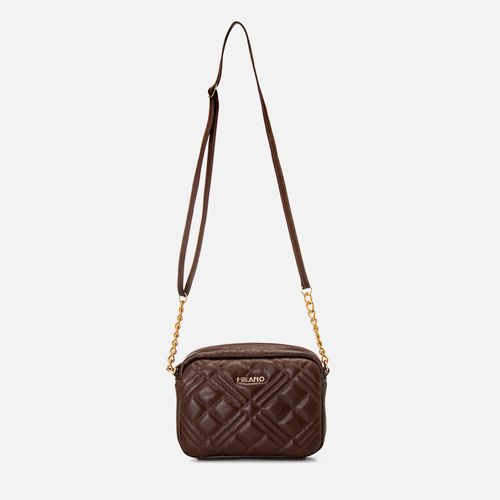 Bolsa Pequena Tiracolo Transversal Couro Matelassê Milano Havana 14894