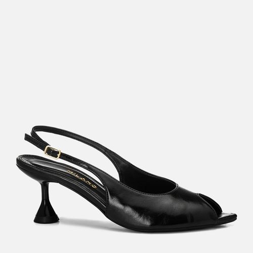 Scarpin Slingback Bico Peep Toe Salto Taça Feminino Milano Preto 15009