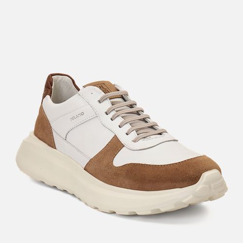 Tênis Casual Masculino Milano Branco/areia/whisky 14379