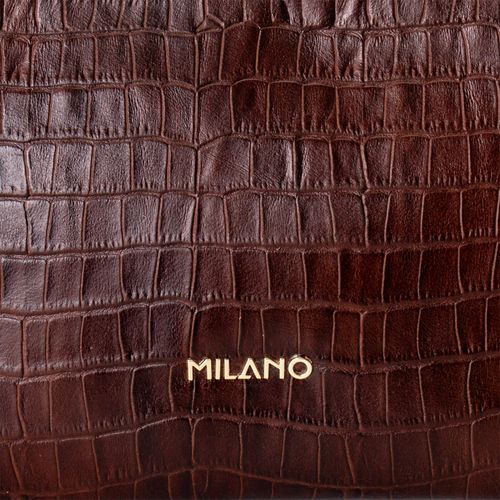 Bolsa Clutch Pequena com Textura Croco Milano Ambar 15096